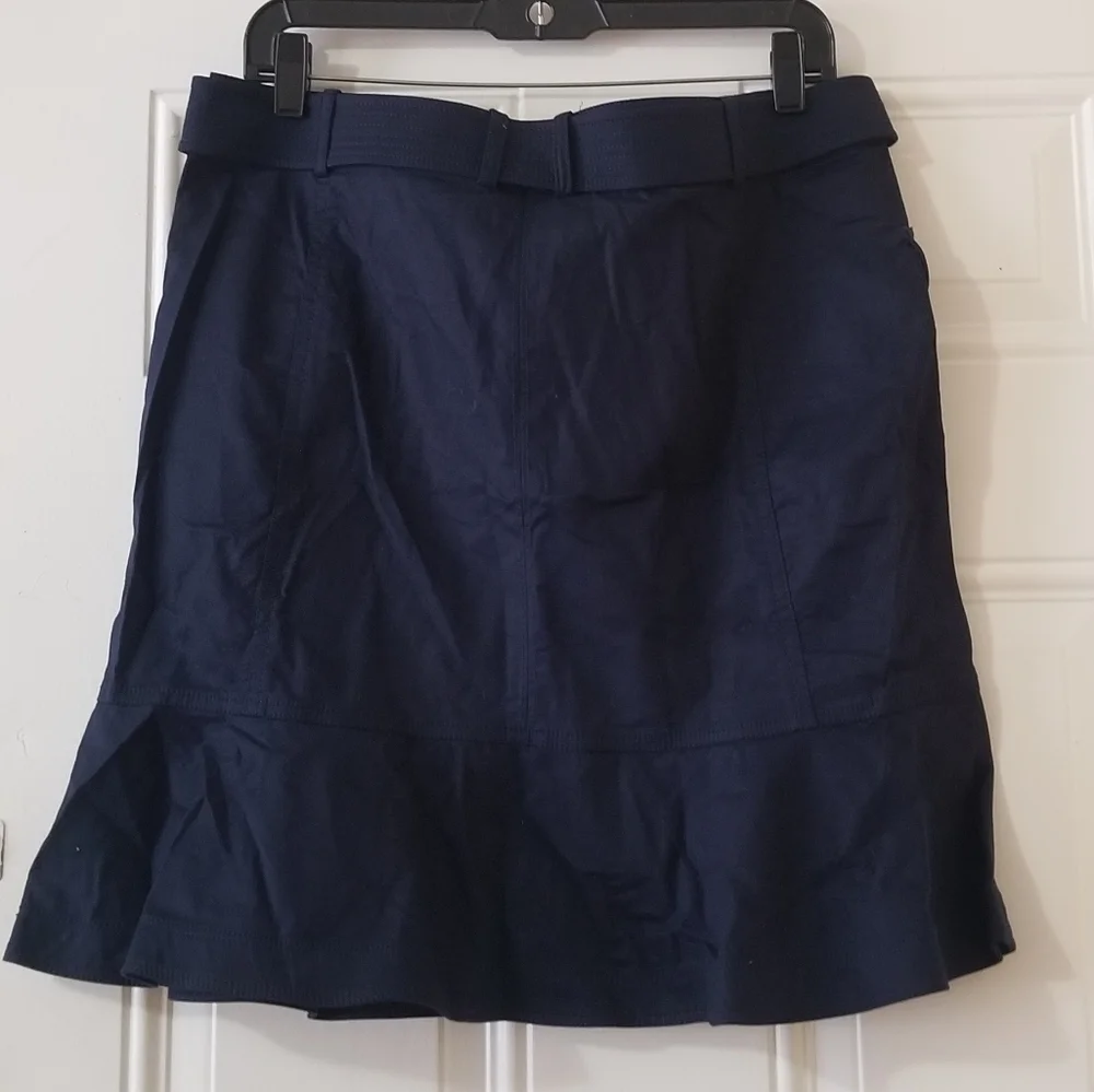 Tory Burch Navy Blue Ruffle Hem Cargo Skirt Size 12 - Picture 11 of 16